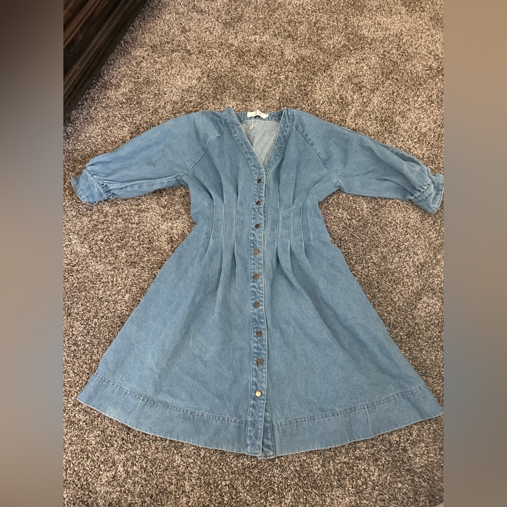 Blue Denim Button-Down Dress